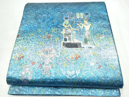 平和屋着物●太鼓柄袋帯　壁画文様　金彩　正絹　逸品　CABJ8726hy