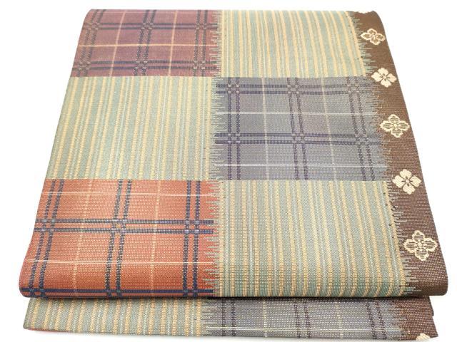 平和屋着物●六通柄袋帯　花間道　金糸　正絹　逸品　CABJ8732hy