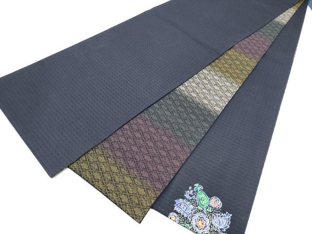 平和屋着物●両面　太鼓柄袋帯　ろうけつ染　花鳥文　正絹　逸品　CABJ8735hy