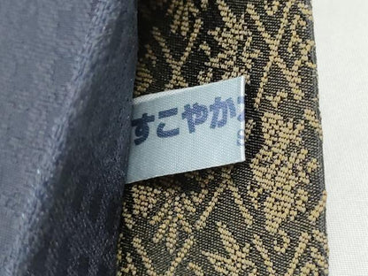 平和屋着物●両面　太鼓柄袋帯　ろうけつ染　花鳥文　正絹　逸品　CABJ8735hy