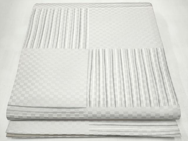平和屋着物●全通柄袋帯　変わり市松文様　正絹　逸品　CABJ8736hy