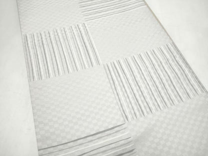 平和屋着物●全通柄袋帯　変わり市松文様　正絹　逸品　CABJ8736hy