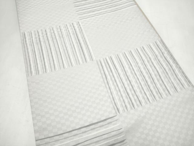 平和屋着物●全通柄袋帯　変わり市松文様　正絹　逸品　CABJ8736hy
