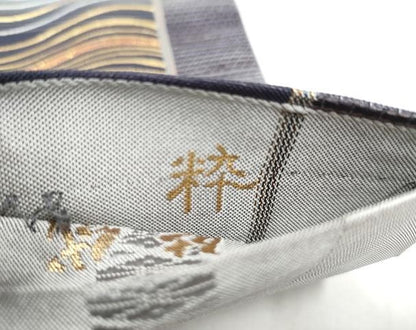 平和屋着物●本場筑前博多織　両面　六通柄　京袋帯　筑紫袋　粋　金銀糸　正絹　逸品　CABJ8737hy