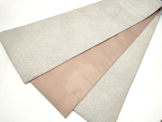 平和屋着物●全通柄袋帯　ふくれ織　霞文　金糸　正絹　逸品　CABJ8738hy