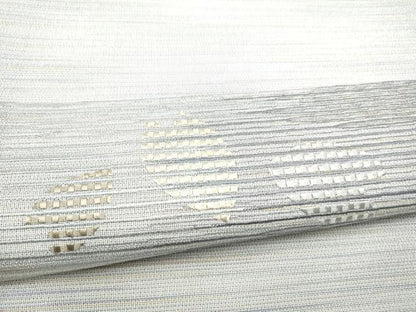 平和屋着物●本塩沢　やまだ織　太鼓柄袋帯　舞花びら　正絹　逸品　CABJ8744hy