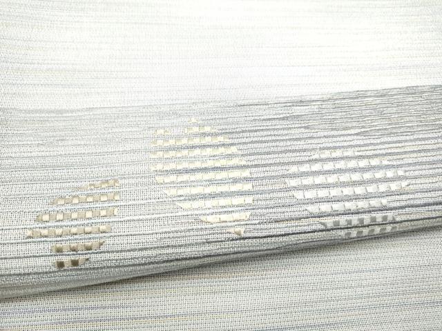 平和屋着物●本塩沢　やまだ織　太鼓柄袋帯　舞花びら　正絹　逸品　CABJ8744hy