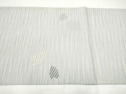 平和屋着物●本塩沢　やまだ織　太鼓柄袋帯　舞花びら　正絹　逸品　CABJ8744hy