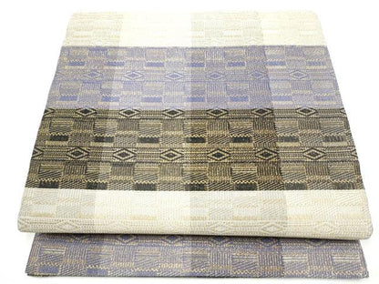 平和屋着物●六通柄袋帯　幾何学文様　金糸　正絹　逸品　CABJ8745hy