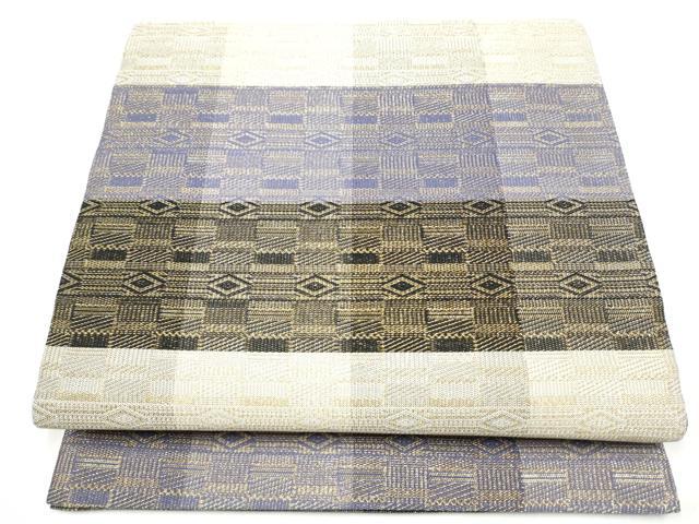 平和屋着物●六通柄袋帯　幾何学文様　金糸　正絹　逸品　CABJ8745hy