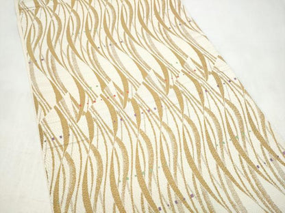 平和屋着物●六通柄袋帯　幾何学文様　正絹　逸品　CABJ8746hy