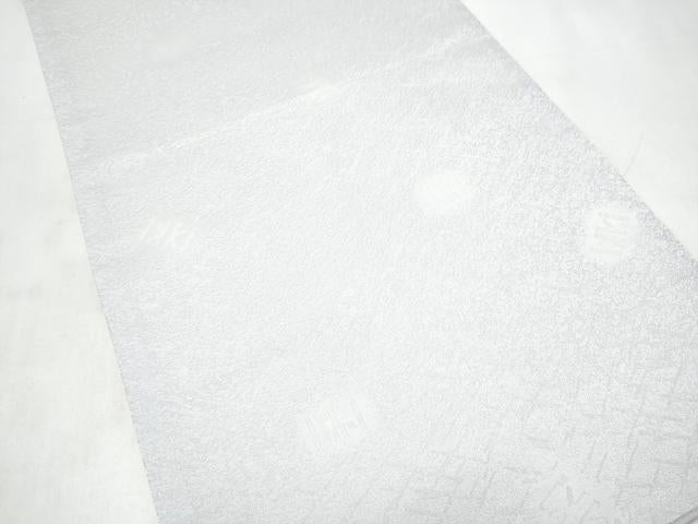 平和屋着物●IKKI流　斉藤一騎　京都の名門ブランド　銀花仙　太鼓柄袋帯　詩歌　銀通し地　正絹　逸品　CABJ8749hy