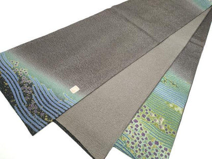 平和屋着物●十日町　名門　滝泰謹製　中国三大刺繍　相良刺繍　太鼓柄袋帯　おぼろ染　襲絞り　雪輪霞文　正絹　逸品　CABJ8763hy