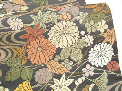 平和屋着物●六通柄袋帯　唐織錦　百花繚乱吹寄文　金糸　正絹　逸品　CABJ8764hy