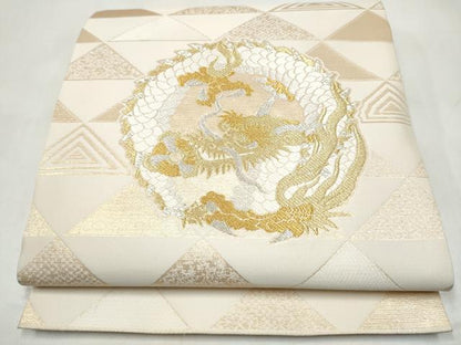 平和屋着物●六通柄袋帯　唐織　雲龍　金銀糸　正絹　逸品　CABJ8772hy