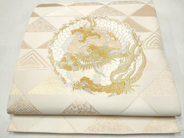 平和屋着物●六通柄袋帯　唐織　雲龍　金銀糸　正絹　逸品　CABJ8772hy
