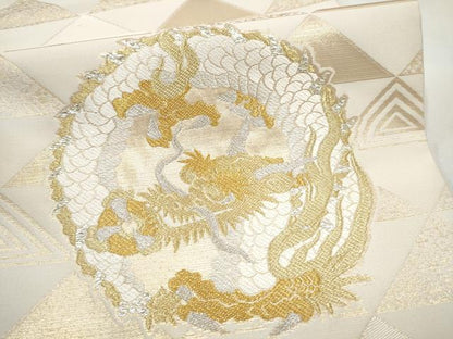 平和屋着物●六通柄袋帯　唐織　雲龍　金銀糸　正絹　逸品　CABJ8772hy