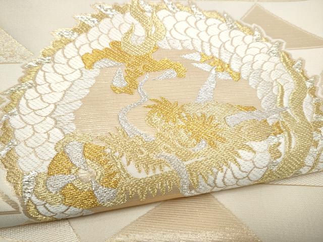 平和屋着物●六通柄袋帯　唐織　雲龍　金銀糸　正絹　逸品　CABJ8772hy