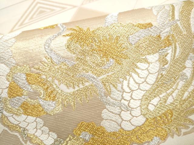 平和屋着物●六通柄袋帯　唐織　雲龍　金銀糸　正絹　逸品　CABJ8772hy