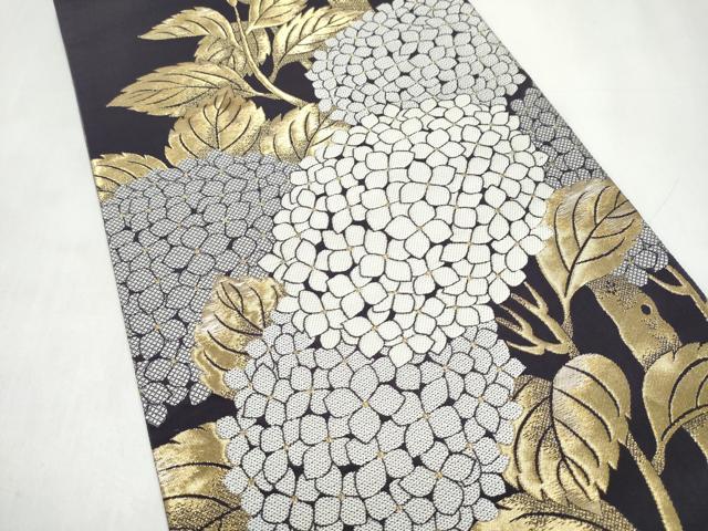 平和屋着物●両面　全通柄袋帯　菊　金糸　正絹　逸品　CABJ8774hy
