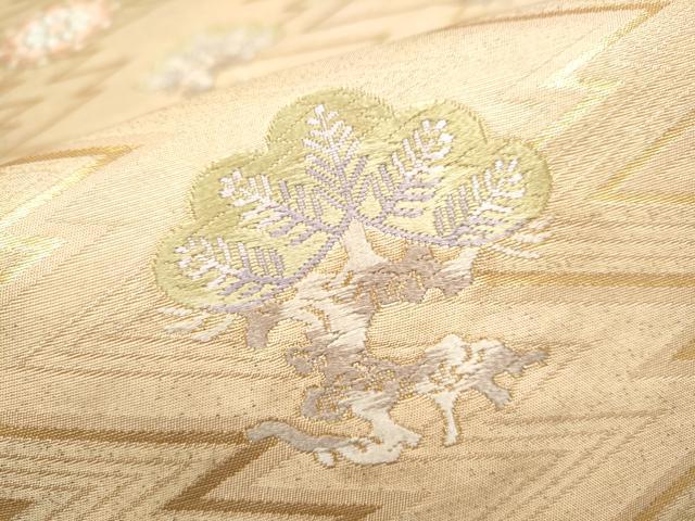 平和屋着物●六通柄袋帯　唐織　草花文　金糸　正絹　逸品　CABJ8784hy