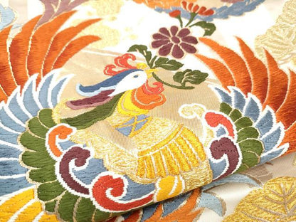 平和屋着物●六通柄袋帯　唐織　松竹梅鳳凰文　金銀糸　正絹　逸品　CABJ8786hy