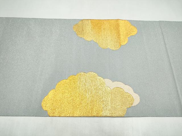 平和屋着物●爪搔き本綴れ　太鼓柄袋帯　雲重ね文　金糸　正絹　逸品　CABJ8787hy