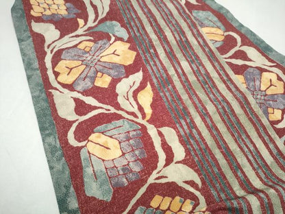 平和屋着物●全通柄　九寸名古屋帯　花唐草文　鬼しぼ縮緬　正絹　逸品　CABJ8791hy