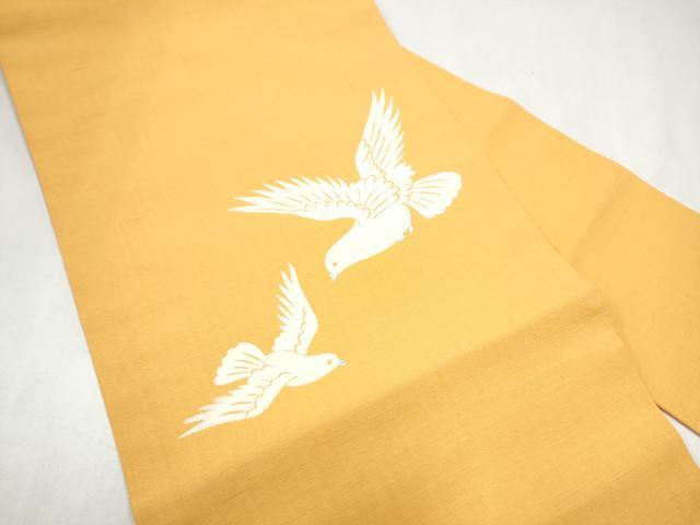 平和屋着物▼九寸名古屋帯　鳩　金彩　正絹　逸品　CABJ8792hy
