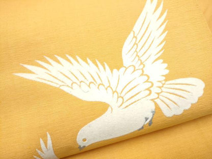 平和屋着物▼九寸名古屋帯　鳩　金彩　正絹　逸品　CABJ8792hy