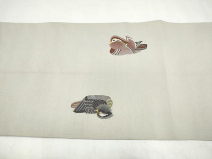 平和屋着物●爪搔き本綴れ　八寸名古屋帯　鴛鴦文　金糸　正絹　逸品　CABJ8794hy