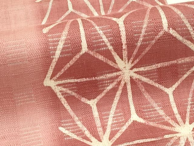 平和屋着物＊夏物　九寸開き名古屋帯　花倉織　麻の葉文様　麻　逸品　CABJ8805rv