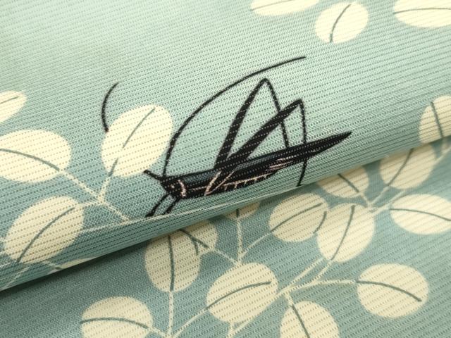 平和屋着物＊夏物　アンティーク　大正ロマン　全通柄　京袋帯　引き抜き帯　キリギリス　萩　正絹　逸品　CABJ8809rv