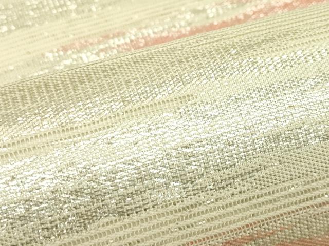 平和屋着物＊夏物　六通柄袋帯　霞文　銀糸　正絹　逸品　CABJ8811rv