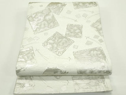平和屋着物＊夏物　六通柄袋帯　破れ切箔文　銀糸　CABJ8813rv