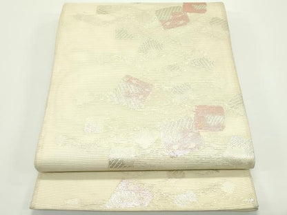 平和屋着物＊夏物　六通柄袋帯　箔散らし　銀糸　正絹　逸品　CABJ8814rv