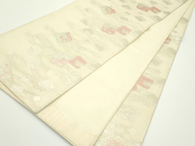 平和屋着物＊夏物　六通柄袋帯　箔散らし　銀糸　正絹　逸品　CABJ8814rv