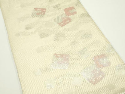 平和屋着物＊夏物　六通柄袋帯　箔散らし　銀糸　正絹　逸品　CABJ8814rv