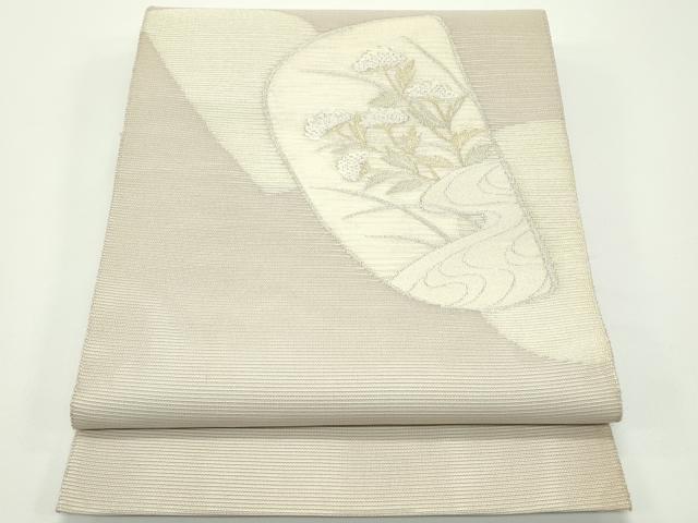 平和屋着物＊夏物　太鼓柄袋帯　女郎花　金銀糸　正絹　逸品　CABJ8815rv