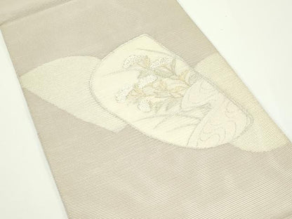 平和屋着物＊夏物　太鼓柄袋帯　女郎花　金銀糸　正絹　逸品　CABJ8815rv