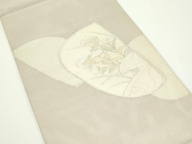 平和屋着物＊夏物　太鼓柄袋帯　女郎花　金銀糸　正絹　逸品　CABJ8815rv