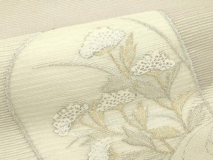 平和屋着物＊夏物　太鼓柄袋帯　女郎花　金銀糸　正絹　逸品　CABJ8815rv