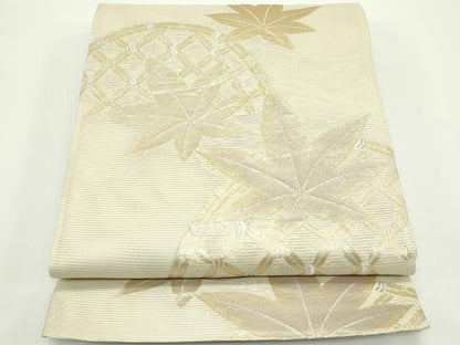 平和屋着物＊夏物　六通柄袋帯　楓籬文　金銀糸　正絹　逸品　CABJ8819rv