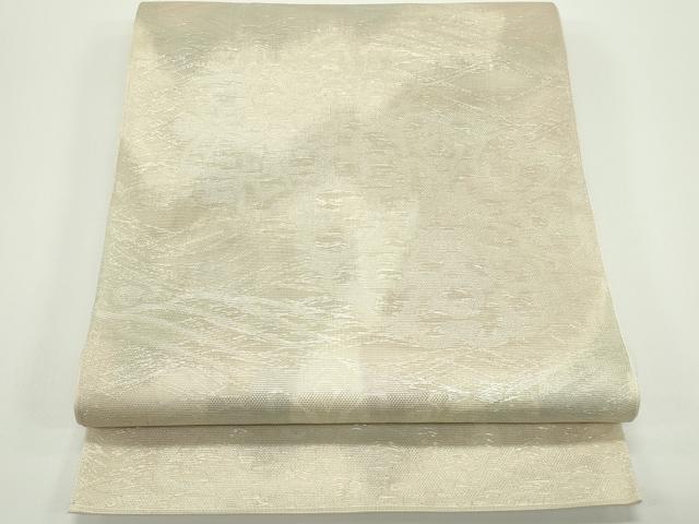 平和屋着物＊夏物　六通柄袋帯　立波正倉院花文　銀糸　正絹　逸品　CABJ8820rv