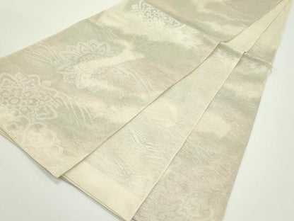 平和屋着物＊夏物　六通柄袋帯　立波正倉院花文　銀糸　正絹　逸品　CABJ8820rv