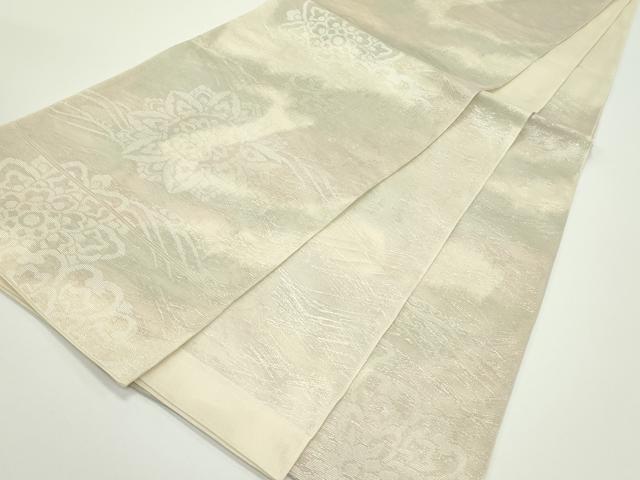 平和屋着物＊夏物　六通柄袋帯　立波正倉院花文　銀糸　正絹　逸品　CABJ8820rv