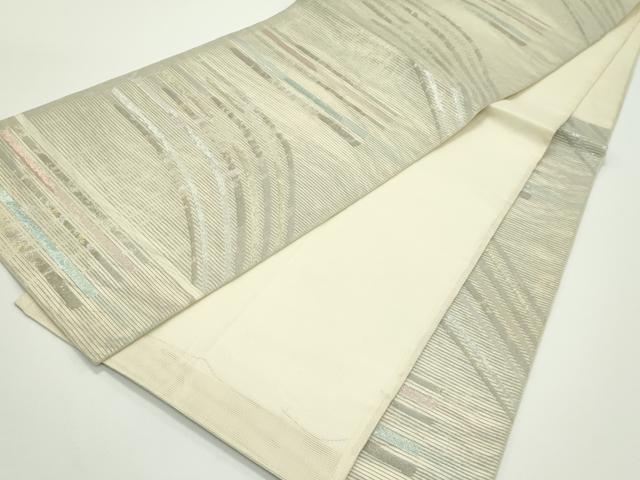 平和屋着物＊夏物　六通柄袋帯　横段文　金銀糸　正絹　逸品　CABJ8828rv