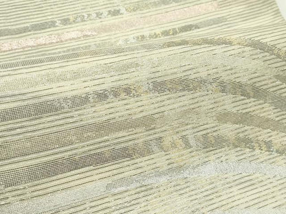 平和屋着物＊夏物　六通柄袋帯　横段文　金銀糸　正絹　逸品　CABJ8828rv