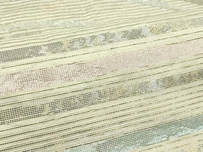 平和屋着物＊夏物　六通柄袋帯　横段文　金銀糸　正絹　逸品　CABJ8828rv