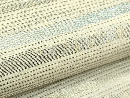 平和屋着物＊夏物　六通柄袋帯　横段文　金銀糸　正絹　逸品　CABJ8828rv